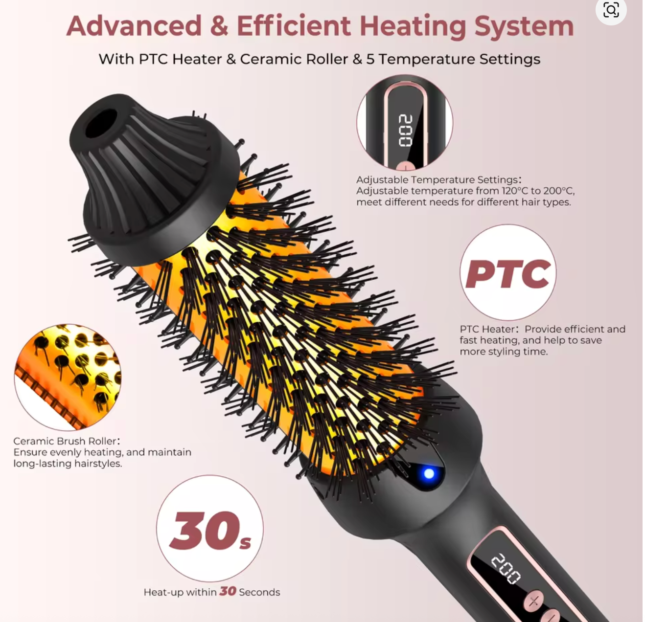 Curlinda Luxe Thermal Styling Brush Pro