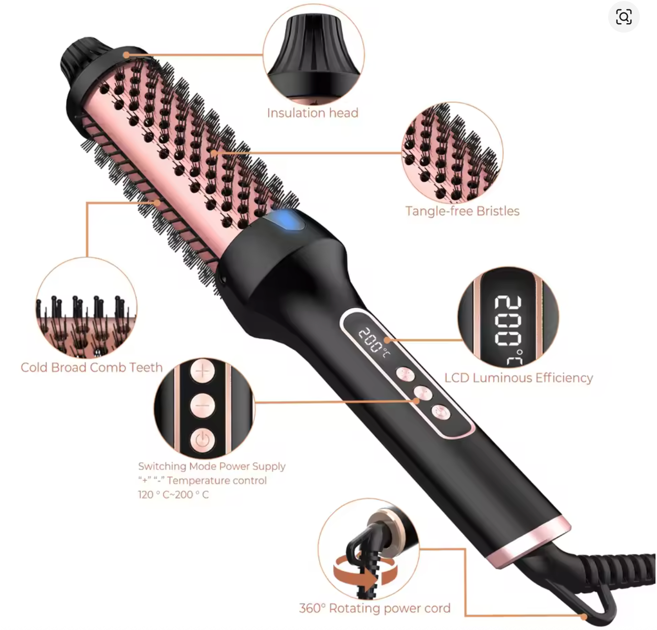 Curlinda Luxe Thermal Styling Brush Pro